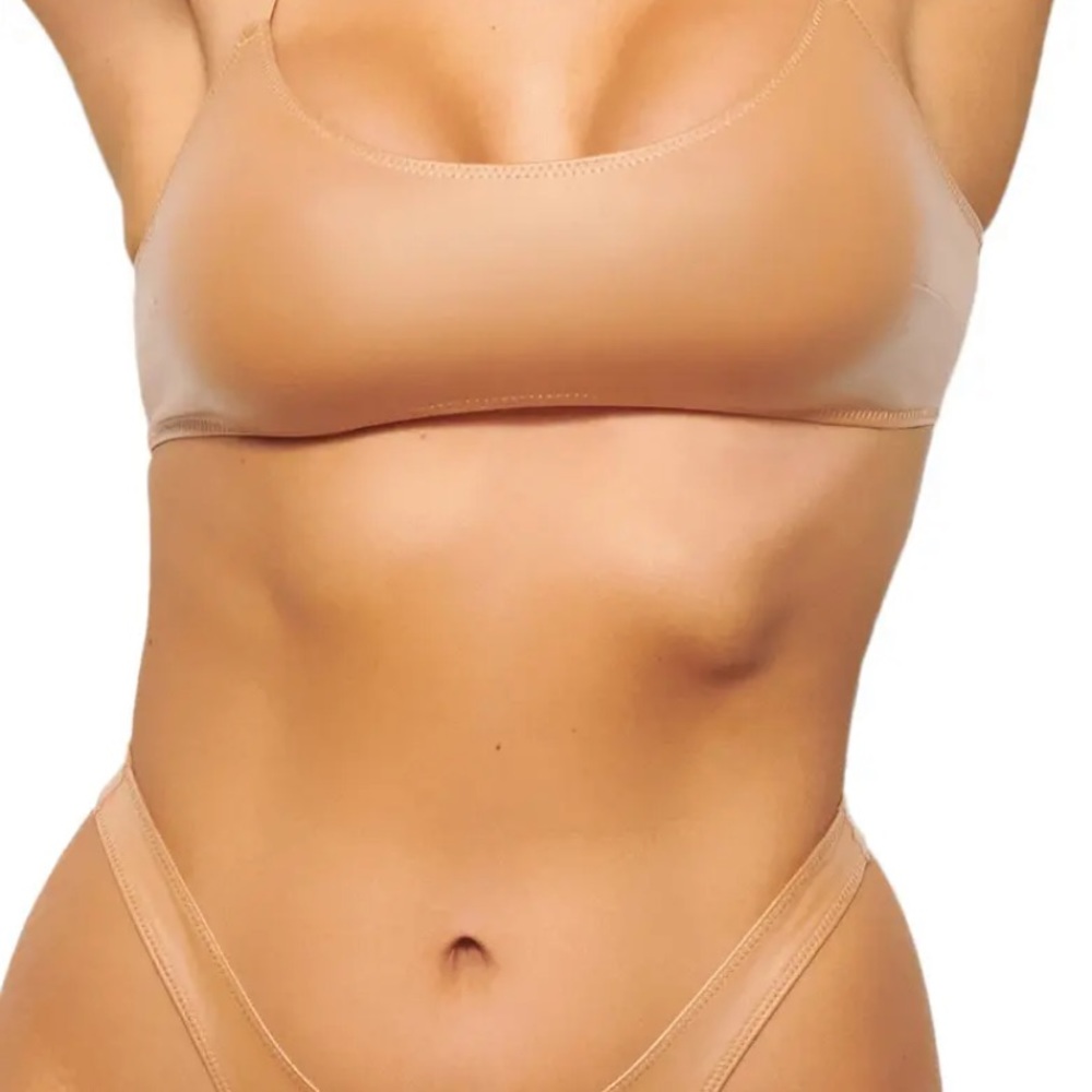 NWOT Skims Wet Jersey Scoop Bralette and high rise bikini panties size 2x